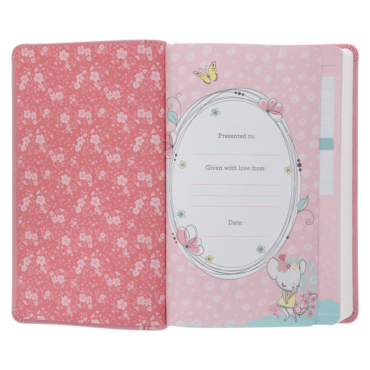 NLT Pink Deer Flexcover Faux Leather Baby Bible for Girls image 4