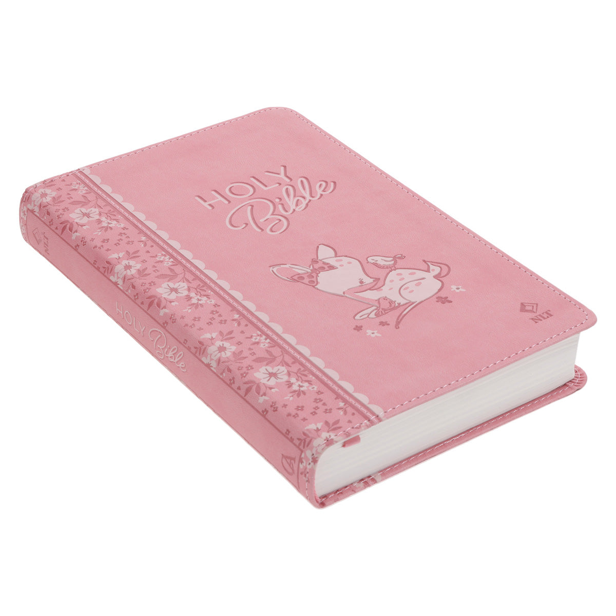 NLT Pink Deer Flexcover Faux Leather Baby Bible for Girls image 3