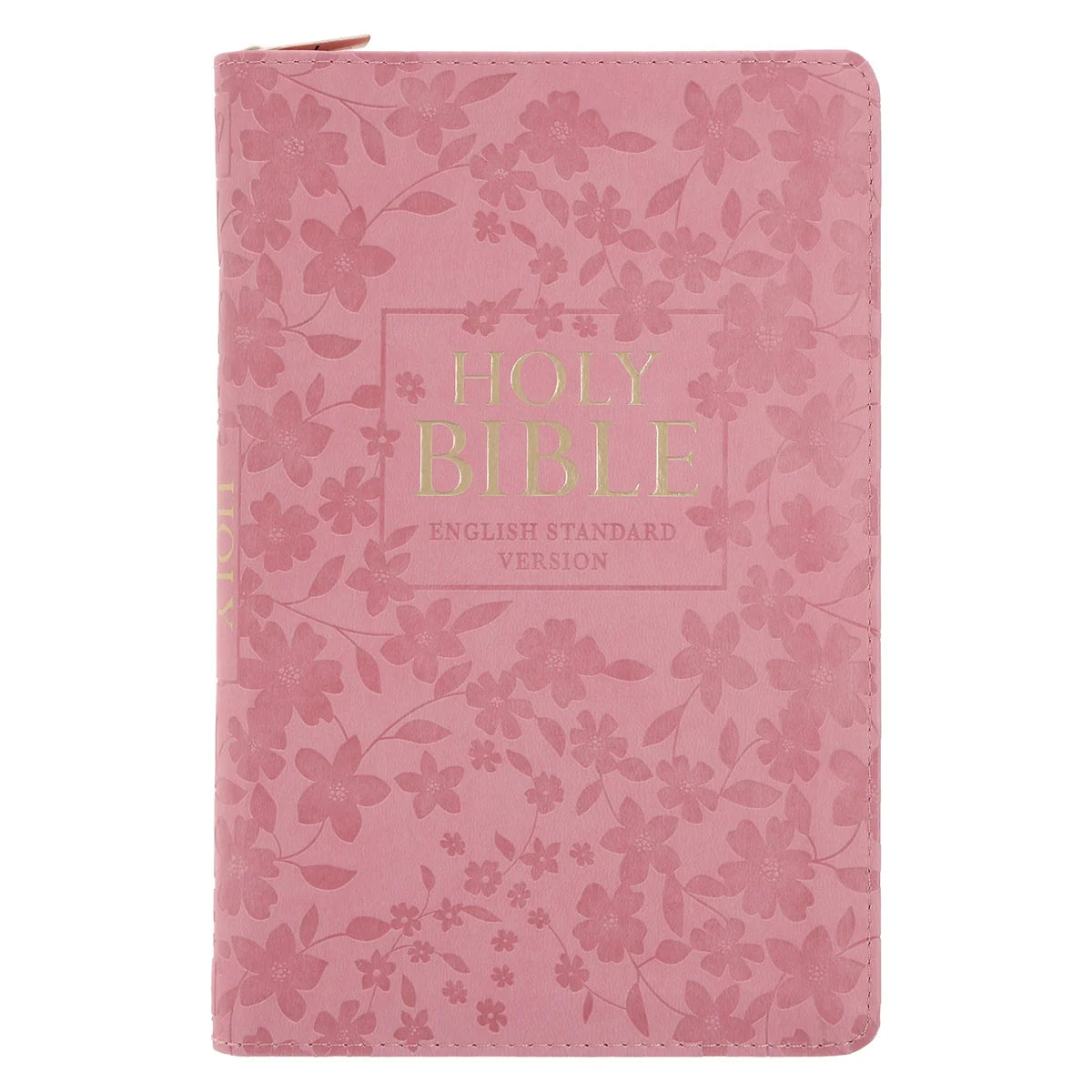 ESV Pink Floral Faux Leather Standard Bible with Zip