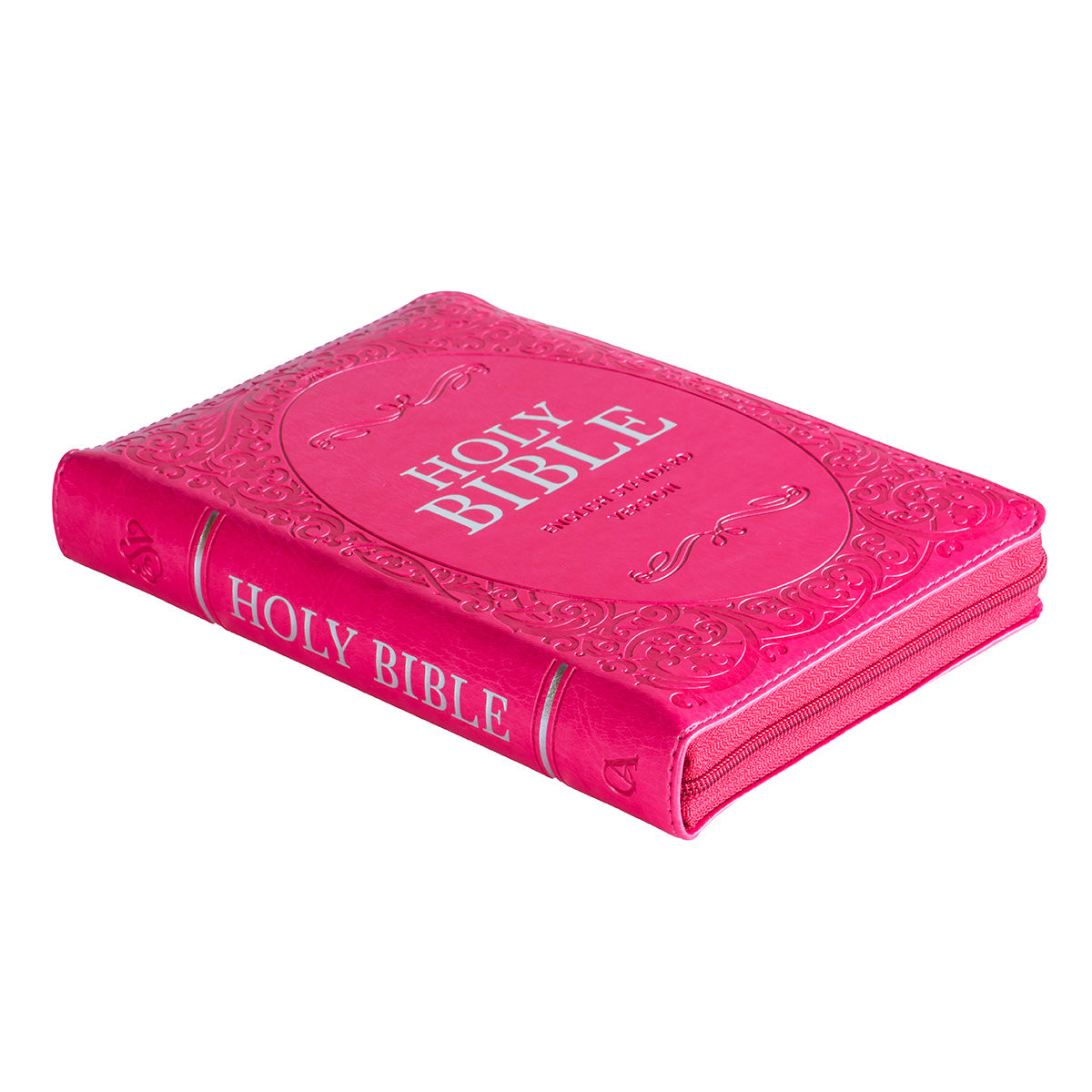 ESV Pink Faux Leather Compact Bible With Zip image 3