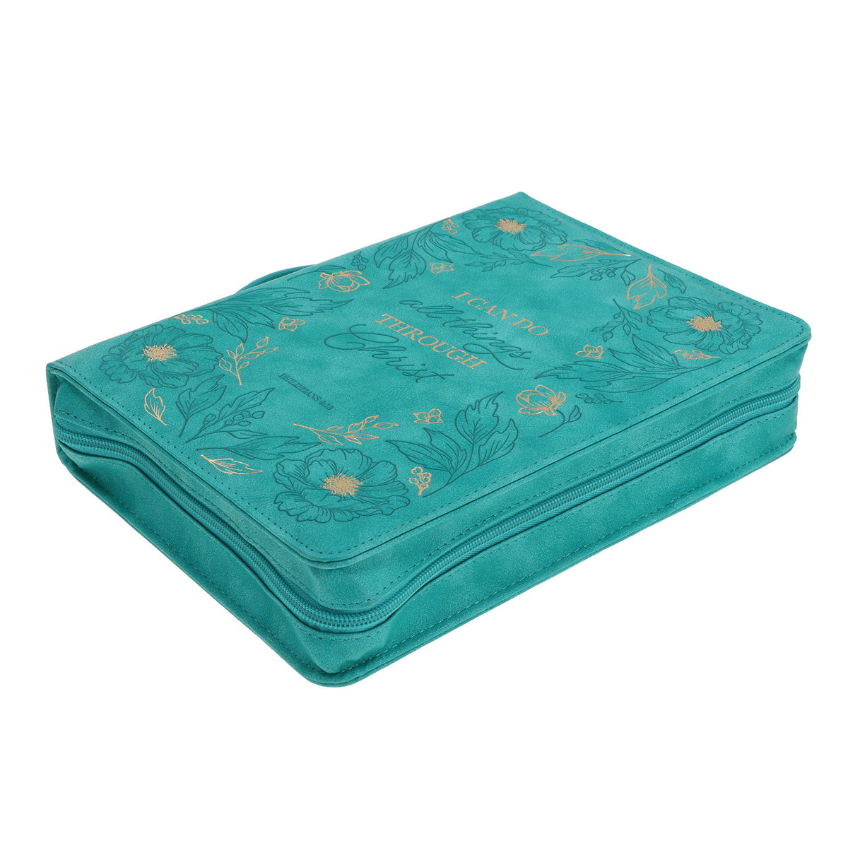 I Can Do All Things Through Christ Teal Faux Leather Bible Bag image 3