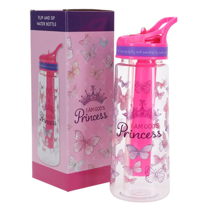 I Am God's Princess Plastic Water Bottle image 3