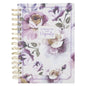 Strength and Dignity Purple Floral Hardcover Wirebound Journal image 0