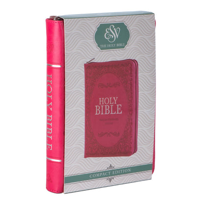 ESV Pink Faux Leather Compact Bible With Zip image 2