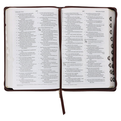 ESV Dark Brown Faux Leather Standard Bible Thumb Indexed With Zip image 4