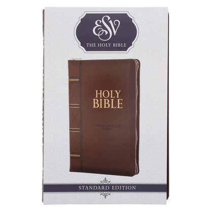 ESV Dark Brown Faux Leather Standard Bible Thumb Indexed With Zip image 6