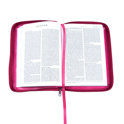 ESV Pink Faux Leather Compact Bible With Zip image 5