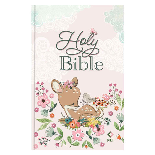 NLT Deer Hardcover Baby Bible for Girls image 0