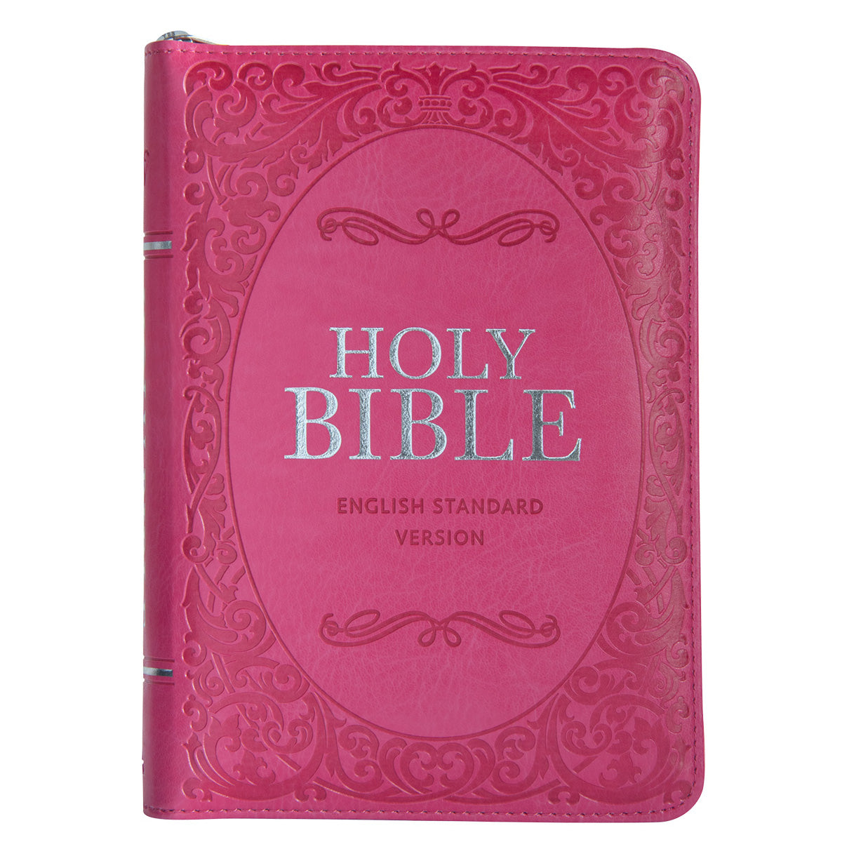 ESV Pink Faux Leather Compact Bible With Zip image 0