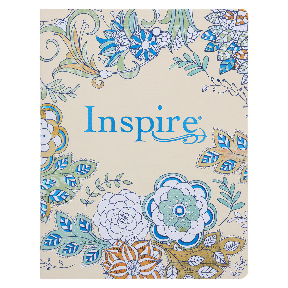 NLT Cream Floral Paperback Inspire Filament-Enabled Bible image 0