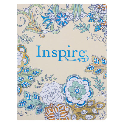NLT Cream Floral Paperback Inspire Filament-Enabled Bible image 0