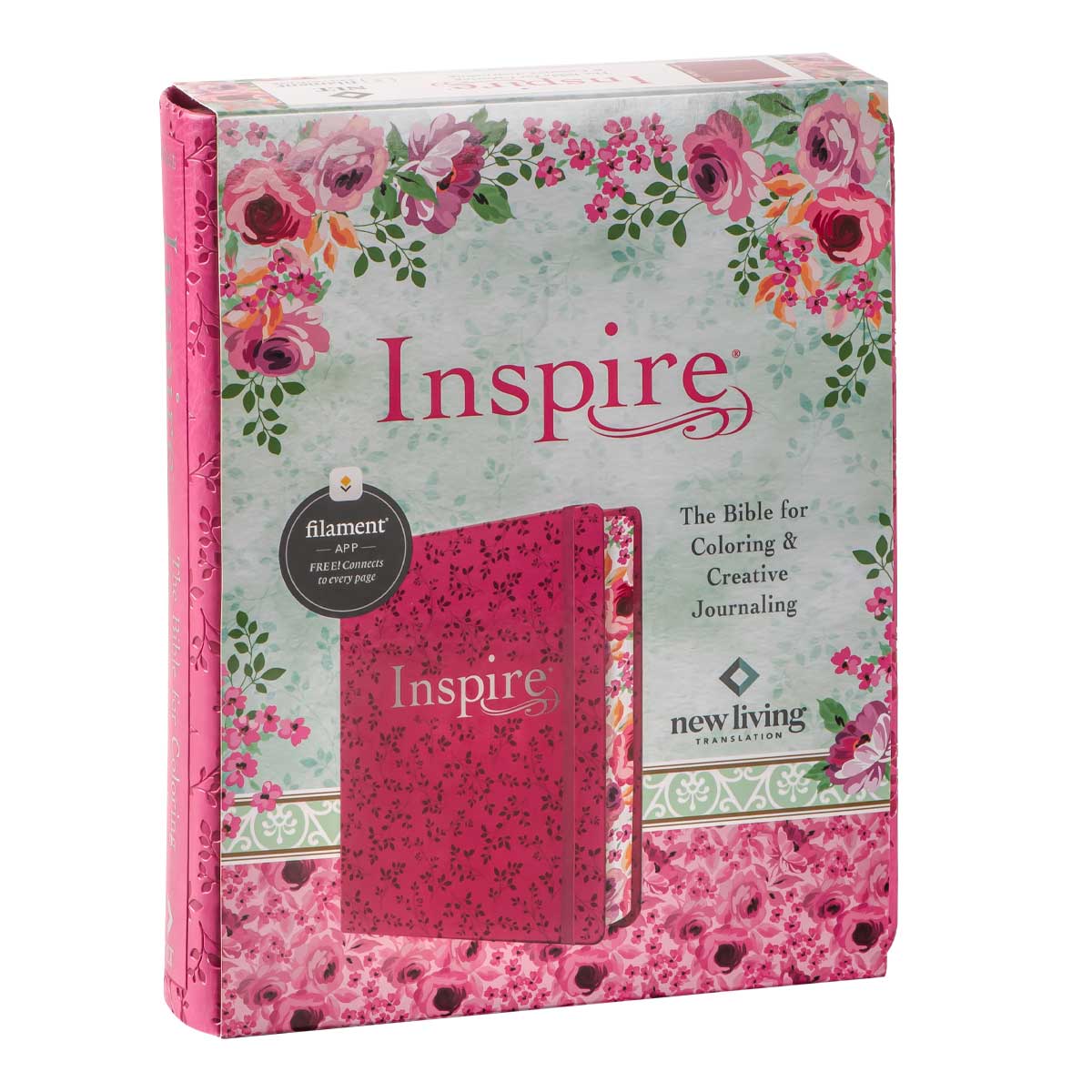 NLT Pink Peony Faux Leather Inspire Filament Bible image 2