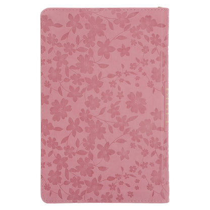 ESV Pink Floral Faux Leather Standard Bible with Zip