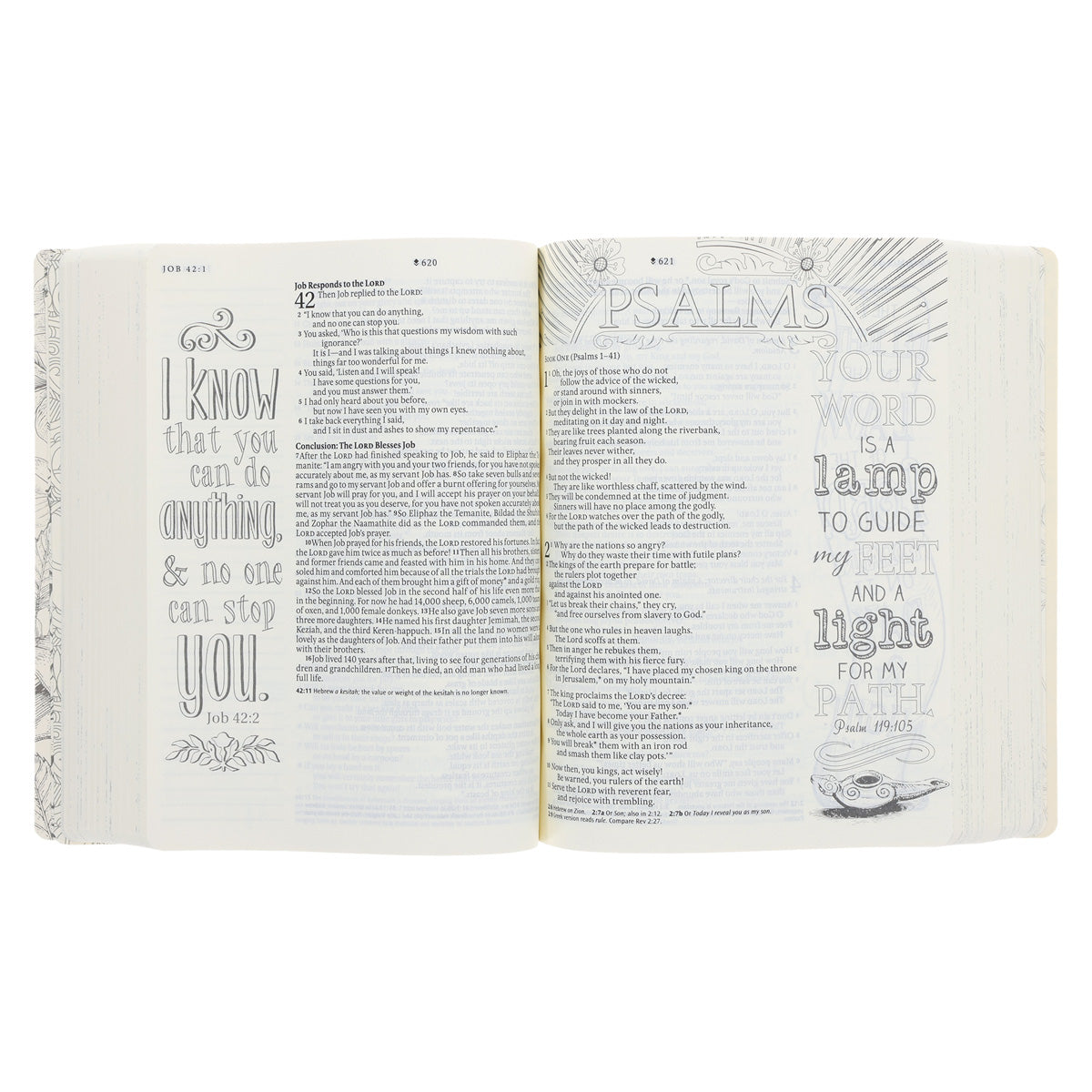 NLT Cream Floral Paperback Inspire Filament-Enabled Bible image 5