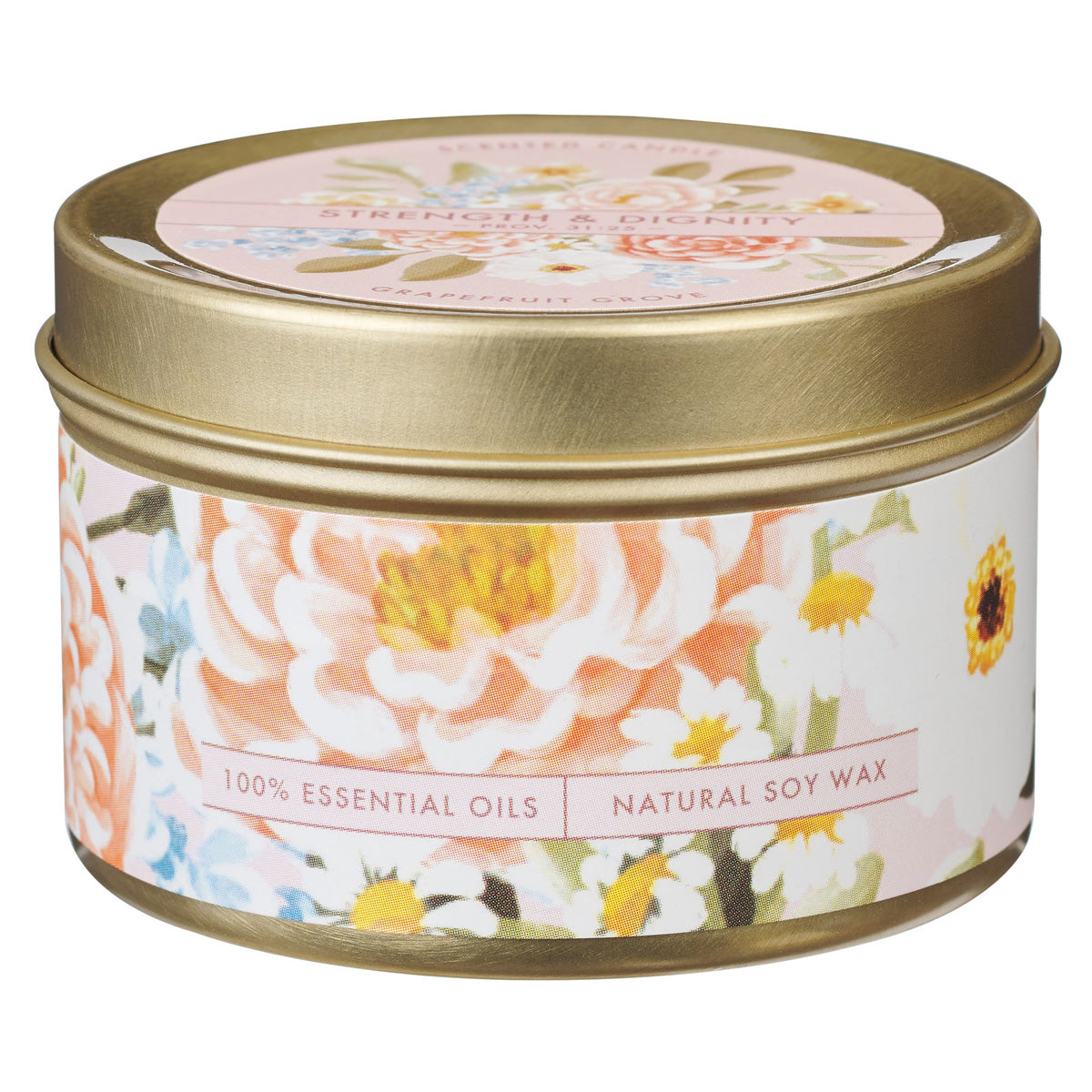 Strength and Dignity Grapefruit Grove Scented Candle in Tin image 0