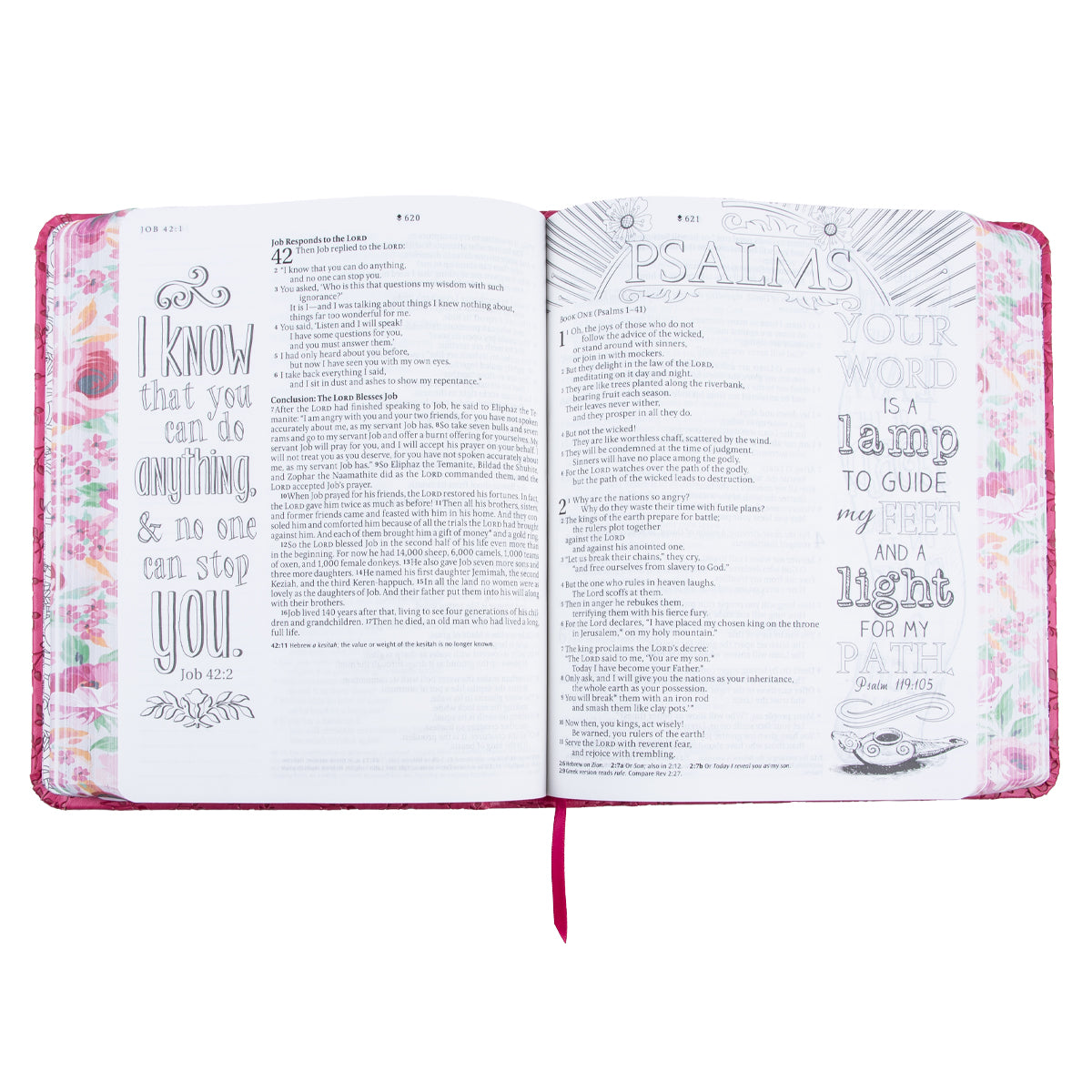 NLT Pink Peony Faux Leather Inspire Filament Bible image 3