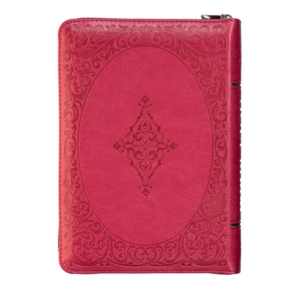 ESV Pink Faux Leather Compact Bible With Zip image 1