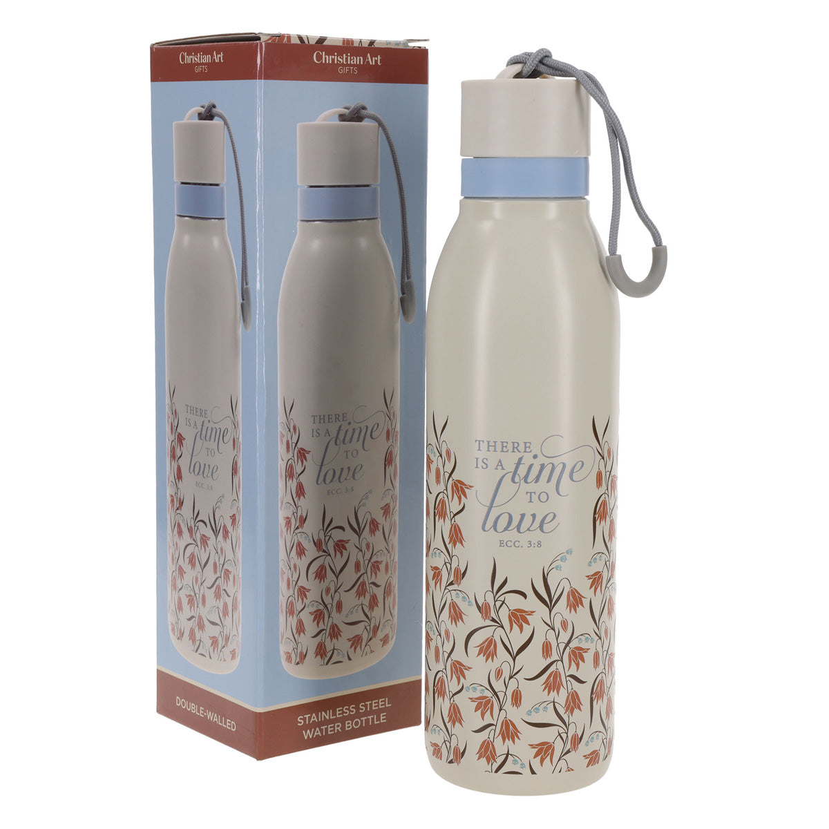 There Is a Time to Love Stainless Steel Water Bottle image 3