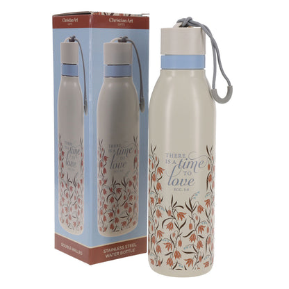 There Is a Time to Love Stainless Steel Water Bottle image 3