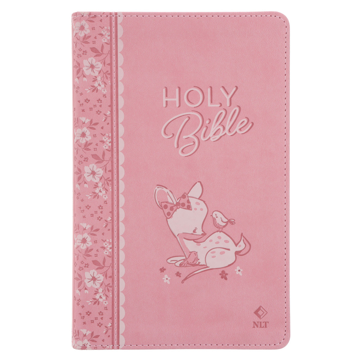NLT Pink Deer Flexcover Faux Leather Baby Bible for Girls image 1