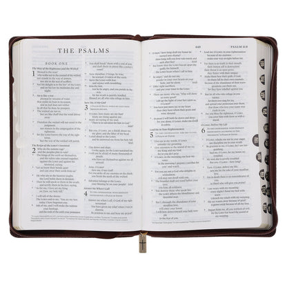 ESV Dark Brown Faux Leather Standard Bible Thumb Indexed With Zip image 3