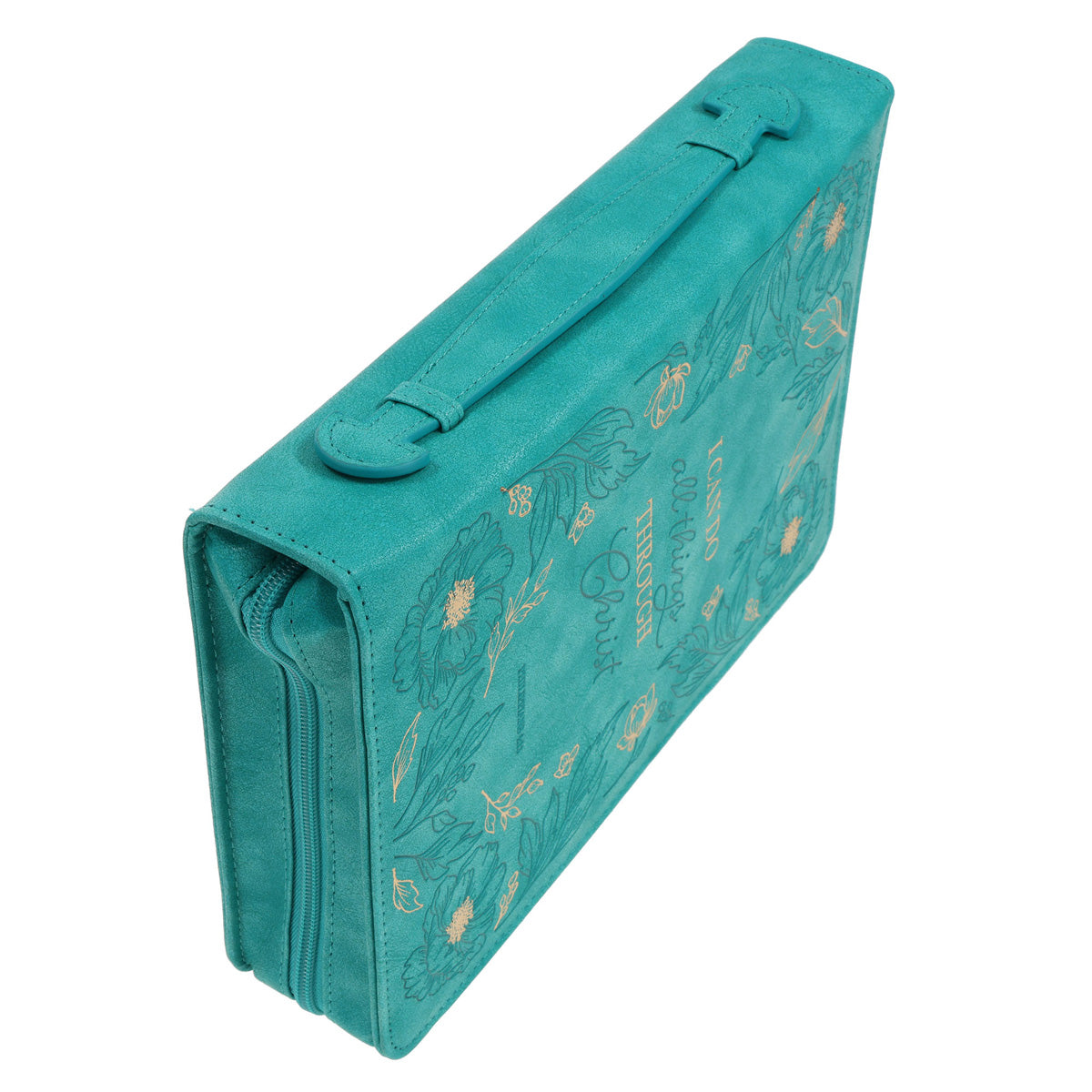 I Can Do All Things Through Christ Teal Faux Leather Bible Bag image 4