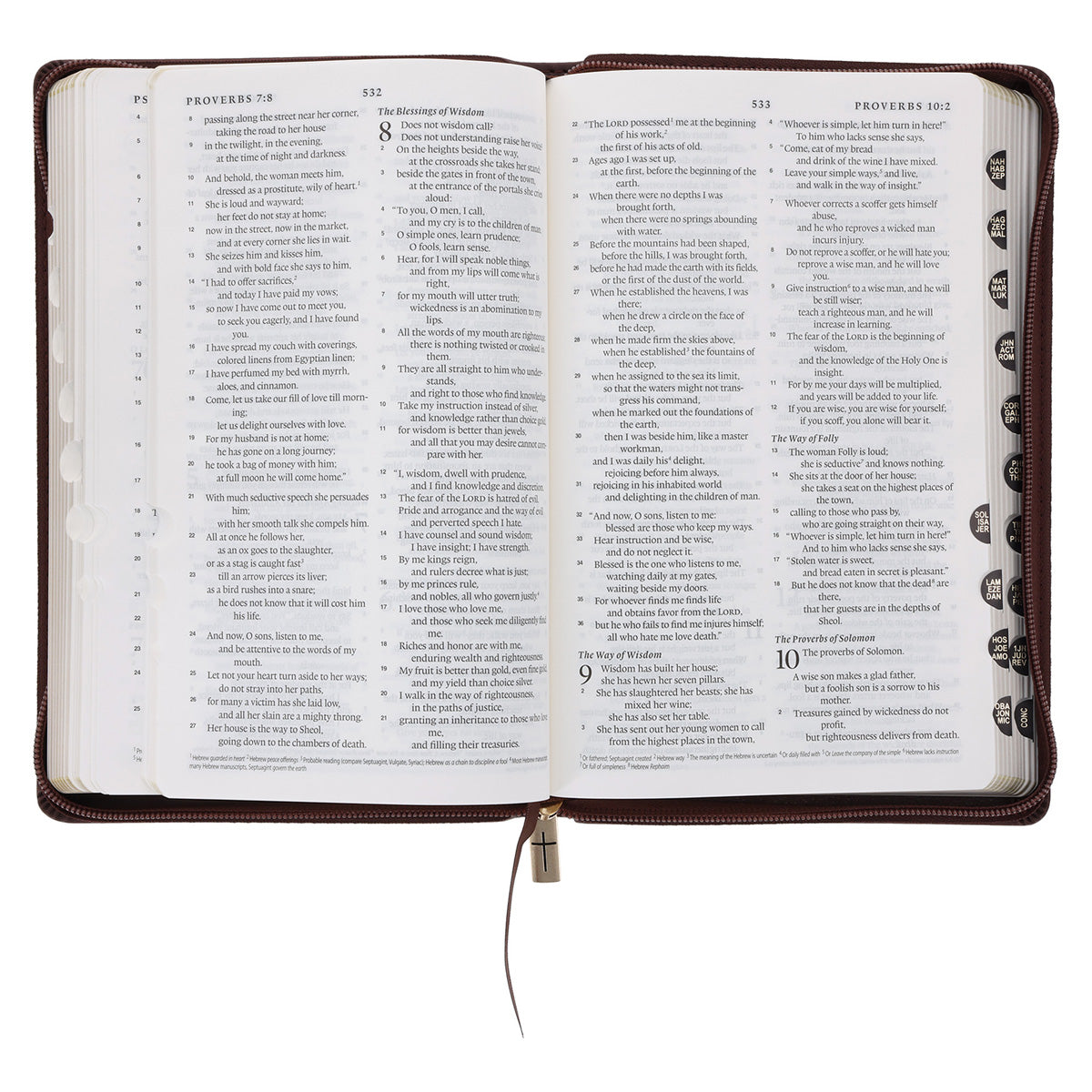 ESV Dark Brown Faux Leather Standard Bible Thumb Indexed With Zip image 5