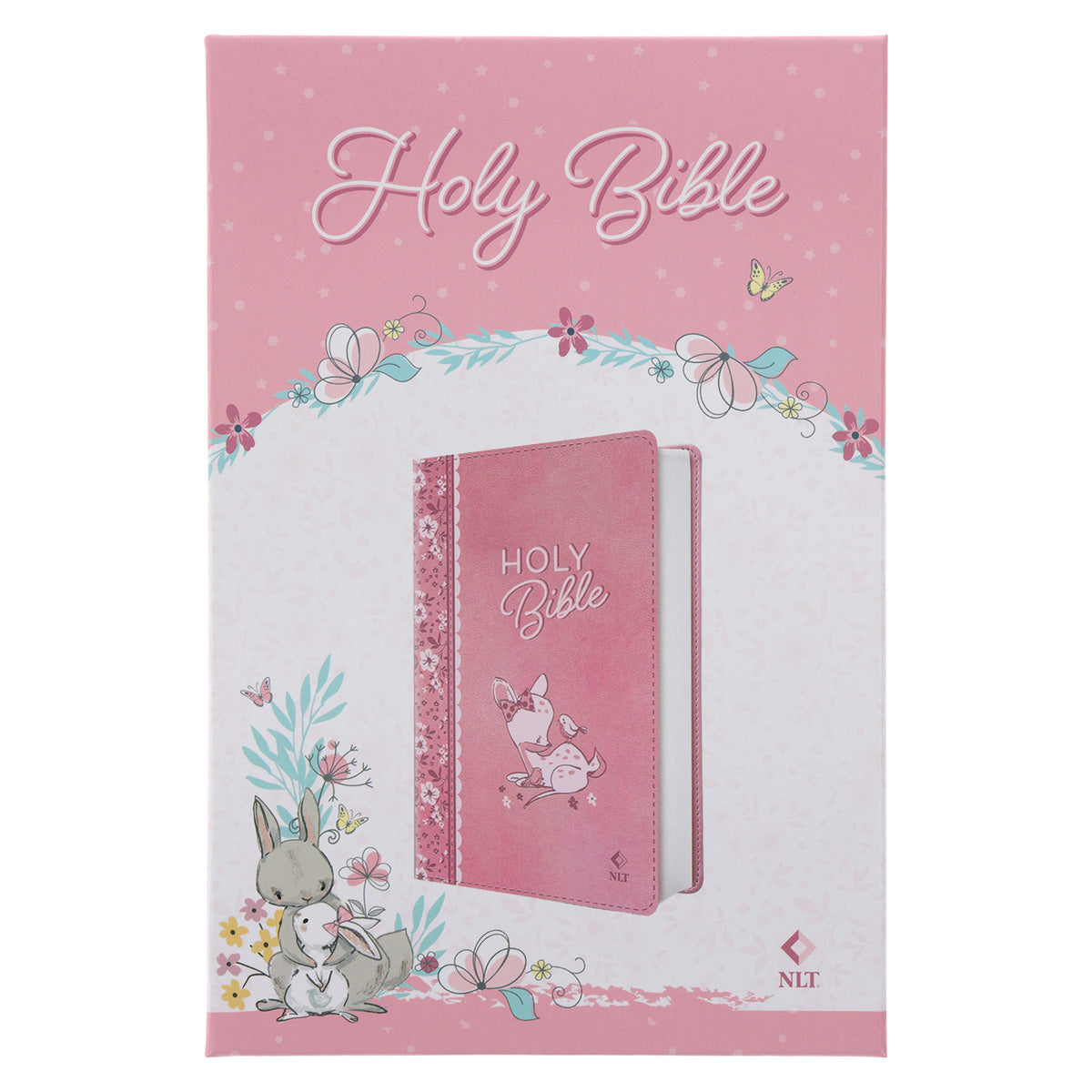 NLT Pink Deer Flexcover Faux Leather Baby Bible for Girls image 6