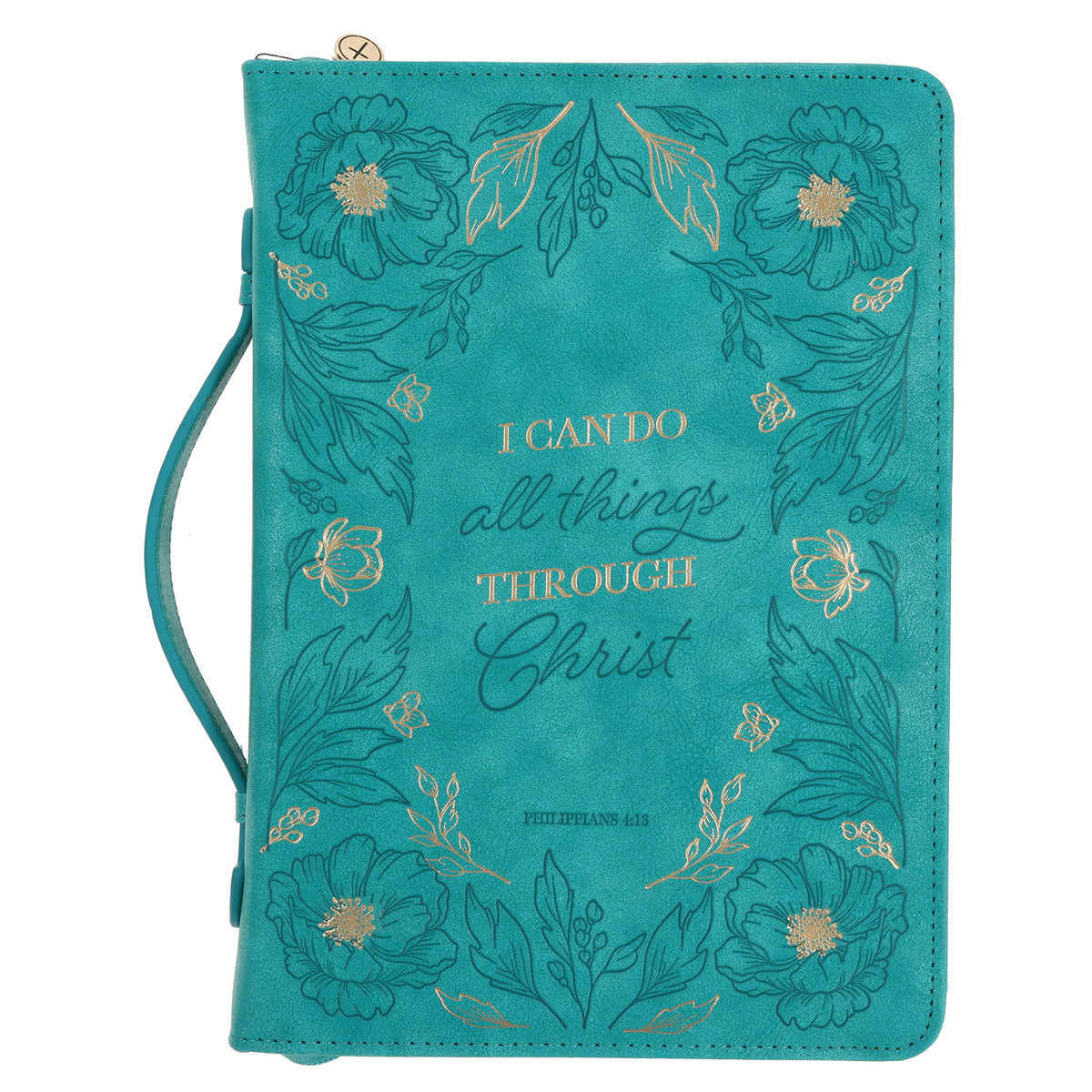 I Can Do All Things Through Christ Teal Faux Leather Bible Bag image 0