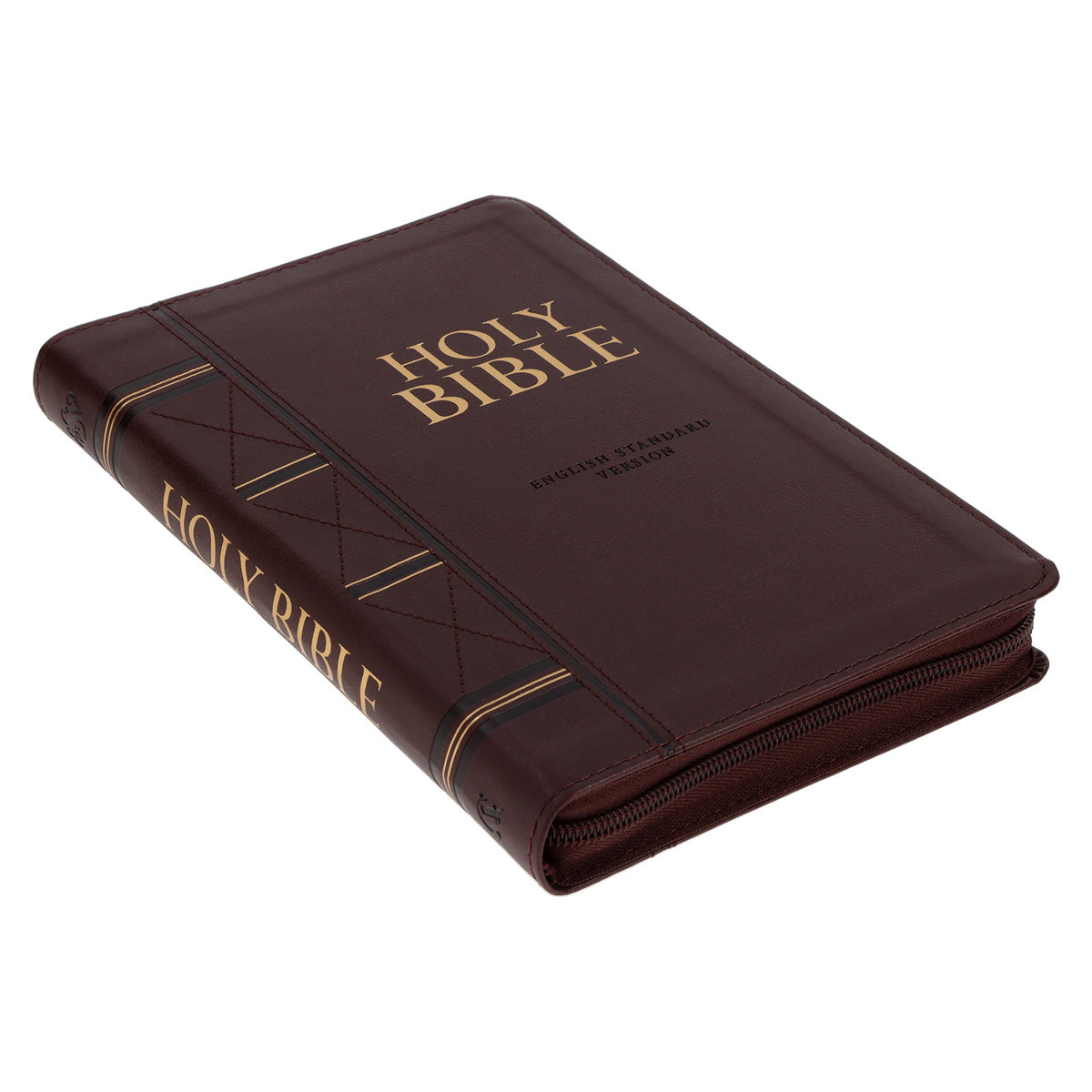 ESV Dark Brown Faux Leather Standard Bible Thumb Indexed With Zip image 2