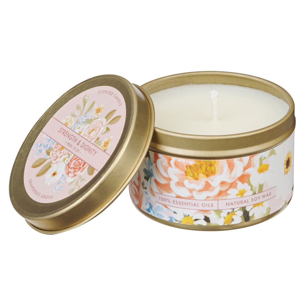 Strength and Dignity Grapefruit Grove Scented Candle in Tin image 2