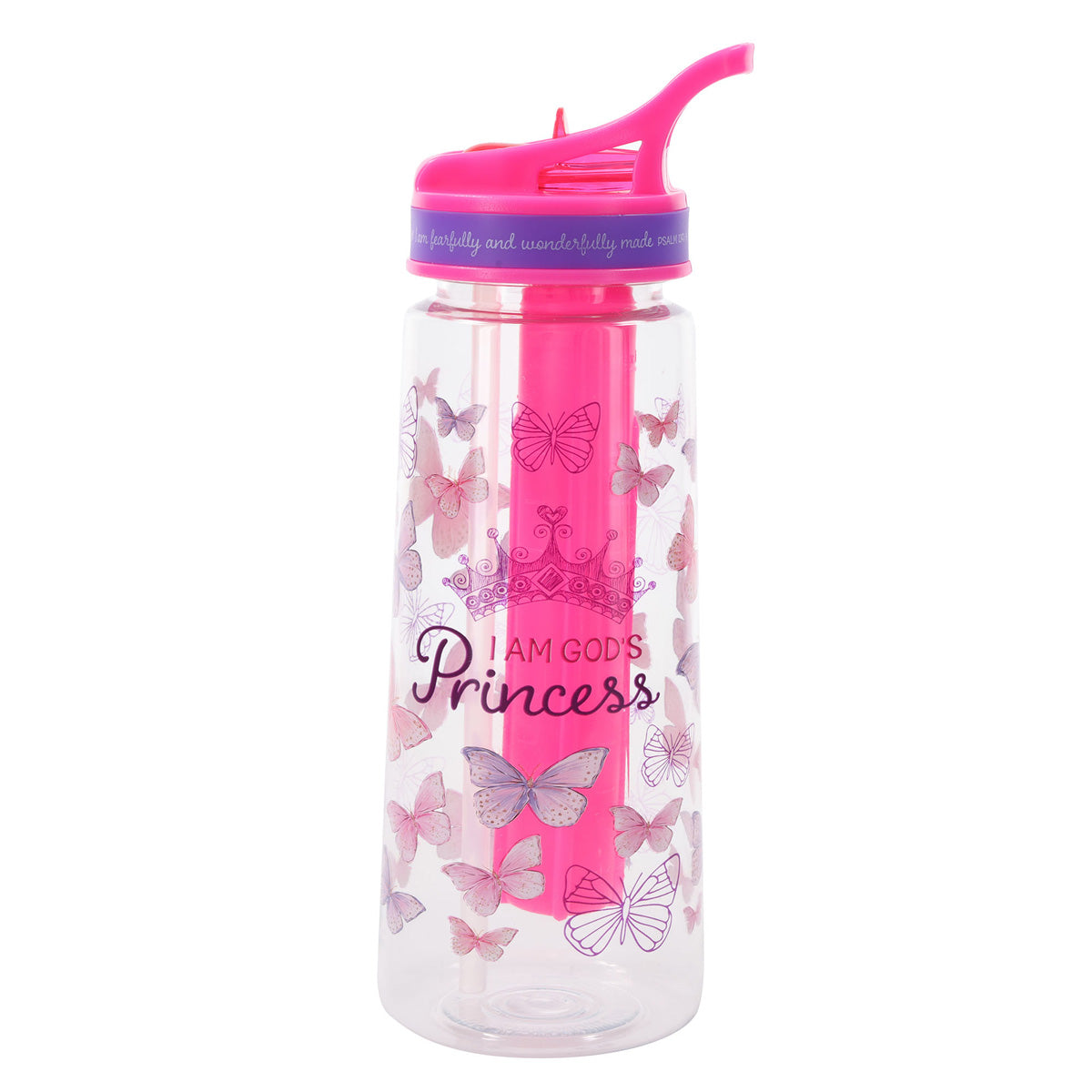 I Am God's Princess Plastic Water Bottle image 0